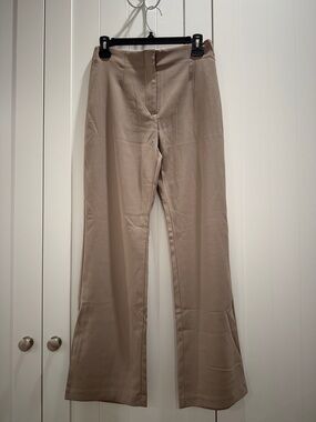 Abercrombie & Fitch Beige Wide-Leg Trousers